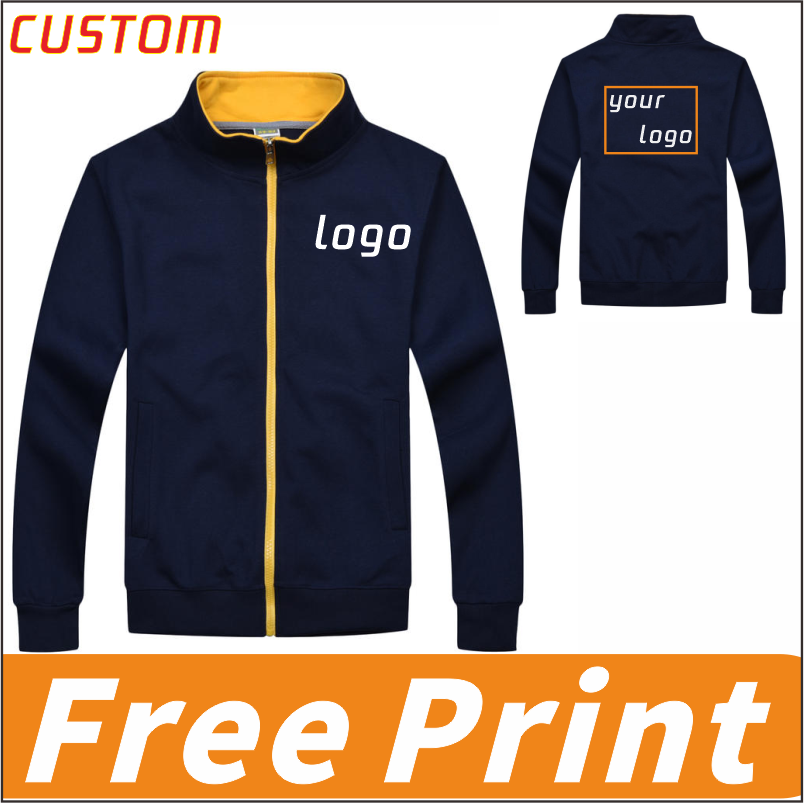 Embroidery Logo - Modna bluza z zamkiem błyskawicznym i