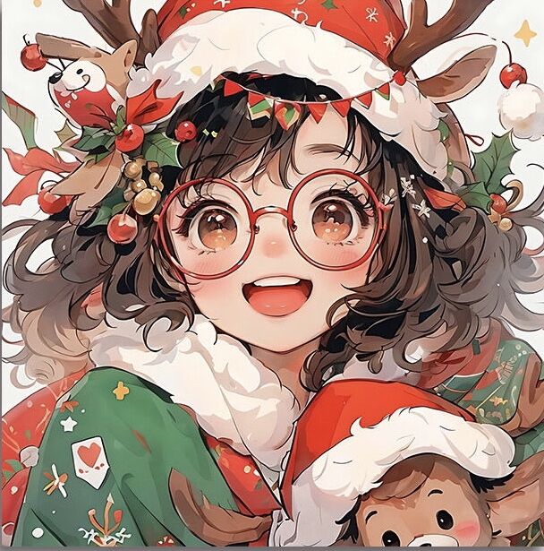 Embroidery Xmas - 9ct 60x60cm Christmas Girl haft DIY