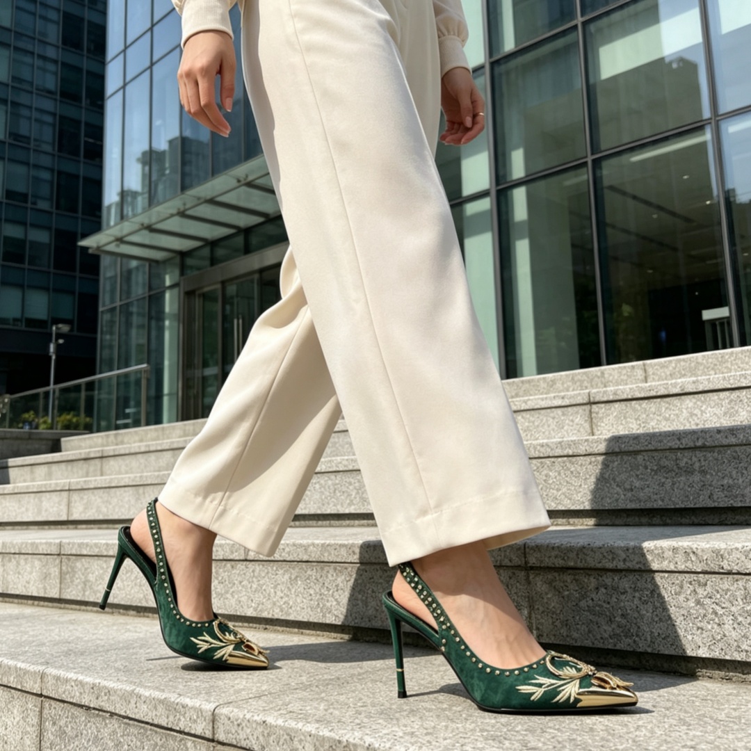 Embroidery Shoes - Sandały damskie z aksamitu z haftem,