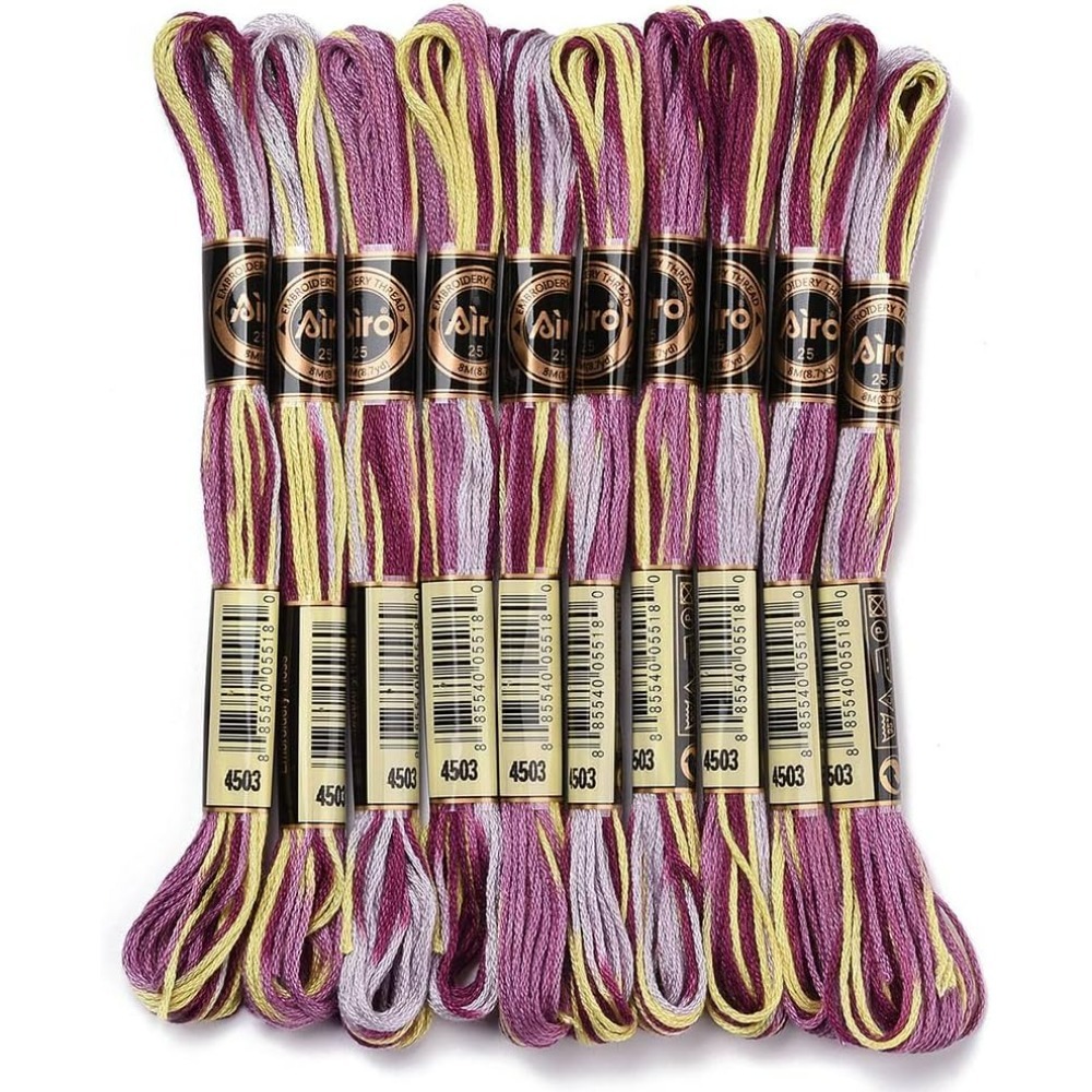 Embroidery Floss - 6 nici fioletowa różnokolorowa nić do