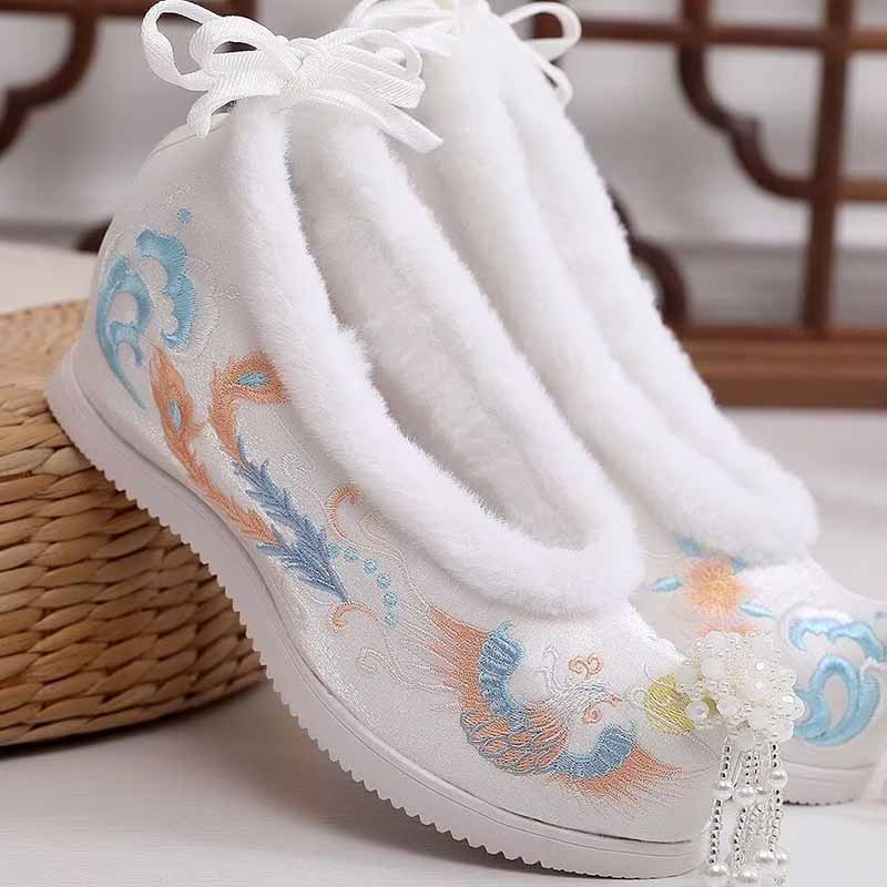 Embroidery Shoes - Zimowe buty Hanfu damskie, chińskie starożytne