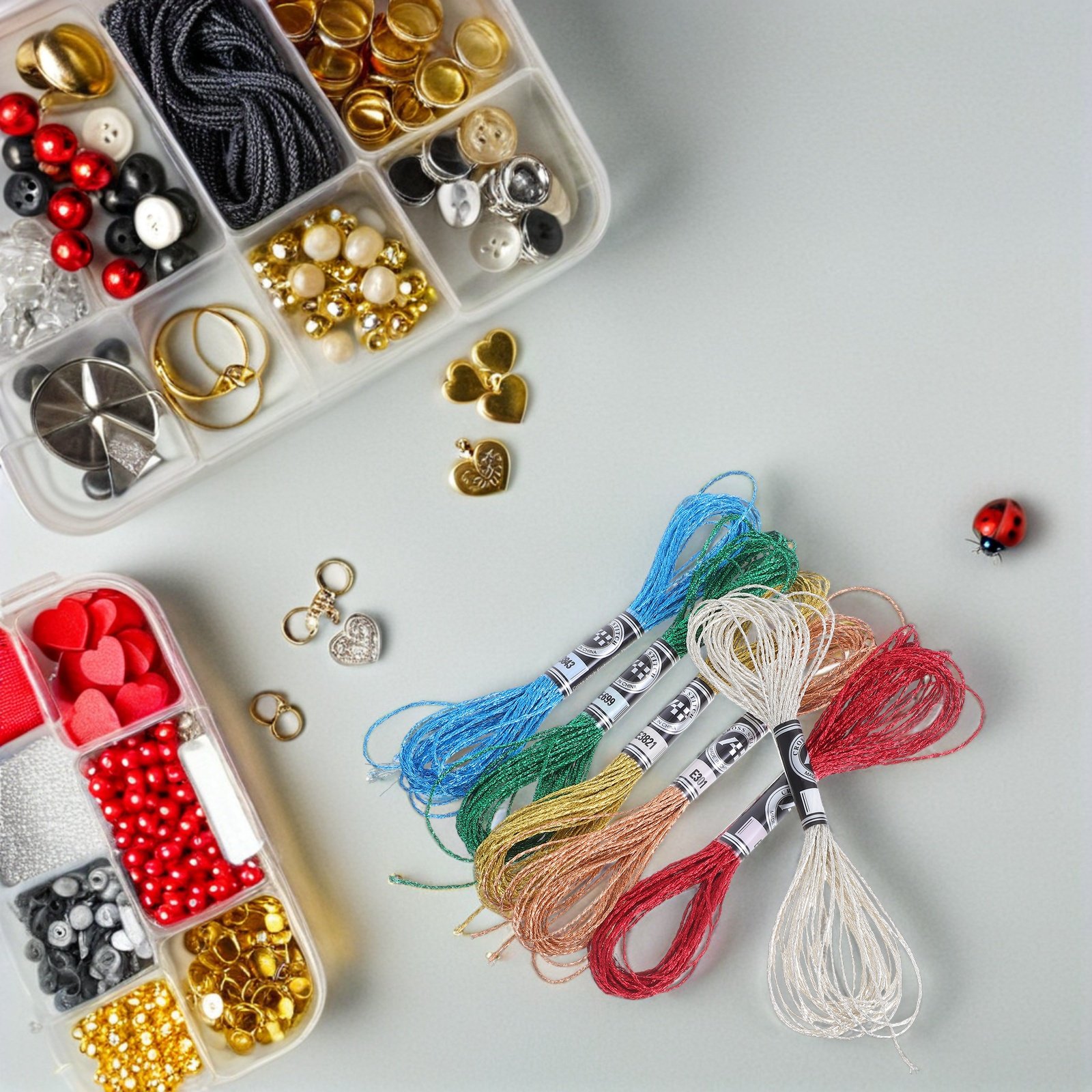 Embroidery Floss - 6 szt. Błyszcząca metaliczna nić do