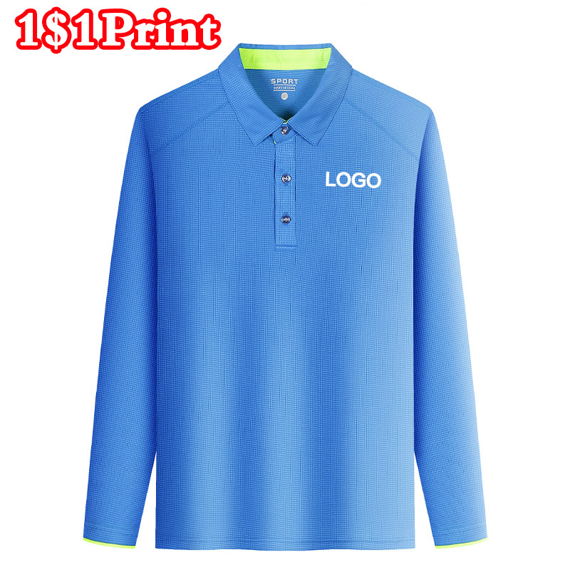 Embroidery Logo - Sportowa koszulka polo z długim rękawem,