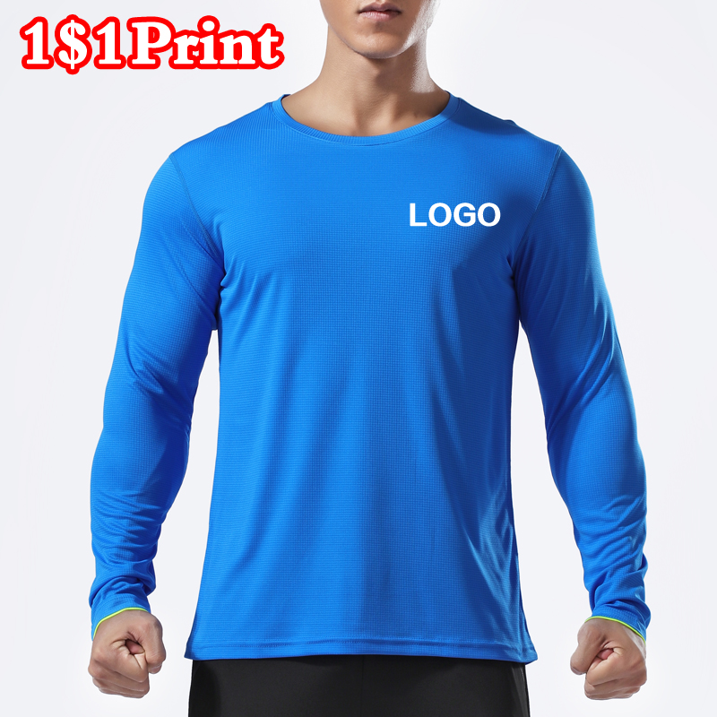 Embroidery Men Shirt - Szybkoschnąca koszulka sportowa z długim rękawem