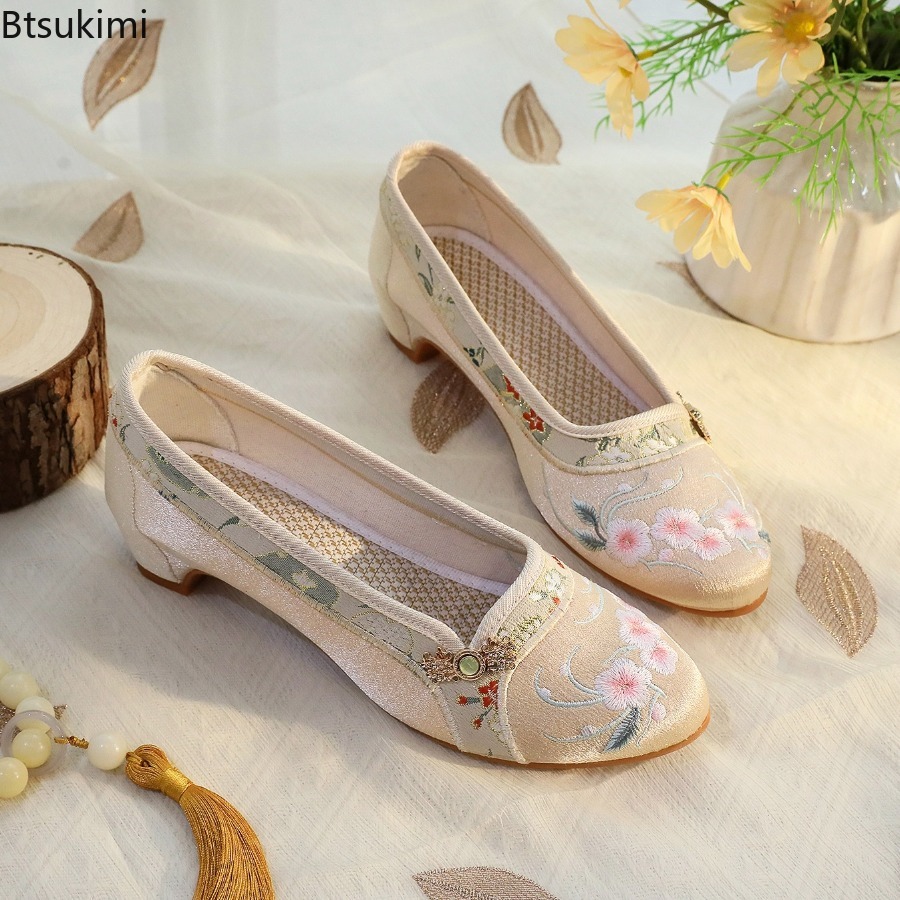 Embroidery Simple - Nowe damskie buty 2026, etniczne, haftowane,