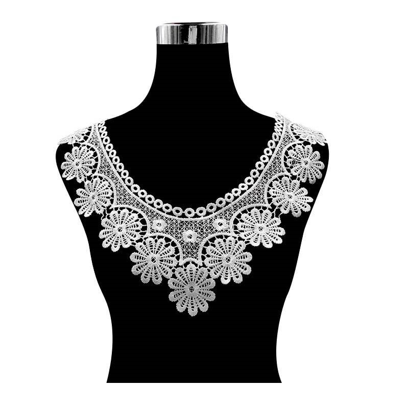 Embroidery Web - Koronkowy kołnierzyk rozpuszczalny w wodzie, haftowany