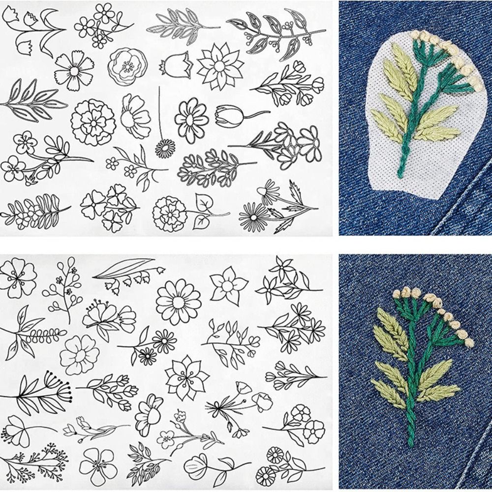 Embroidery Flower Pattern - Kreatywny papier przyszywany haft rozpuszczalny w