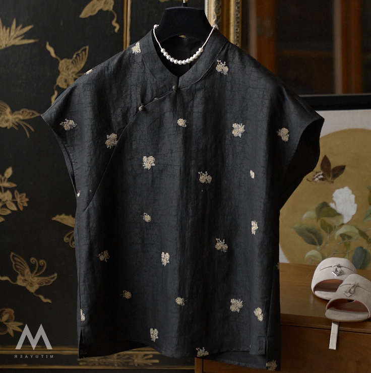 Embroidery Flower Pattern - Nowa damska bluzka w stylu casual