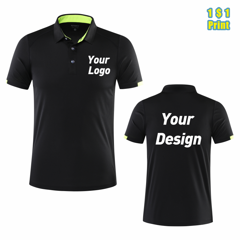 Embroidery Men Shirt - Szybkoschnąca oddychająca sportowa koszulka polo własne