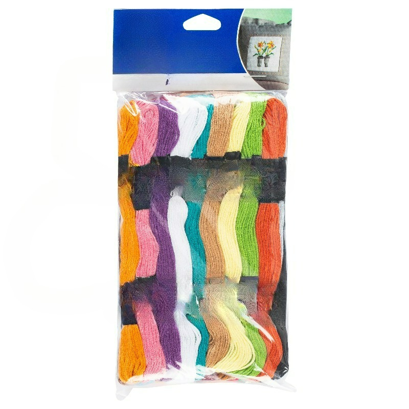 Embroidery Floss - Wielokolorowy zestaw nici do haftowania, 8,75