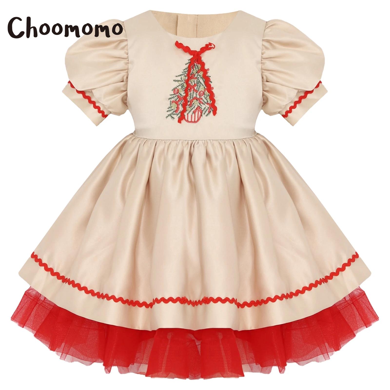 Embroidery Xmas - Sukienka świąteczna dla dziewczynek, wzór z