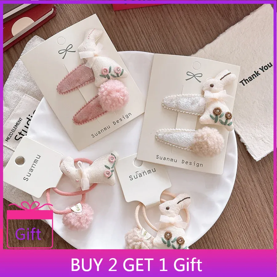 Embroidery Rabbit - Jesień Zima Słodki haft 3D Śliczny