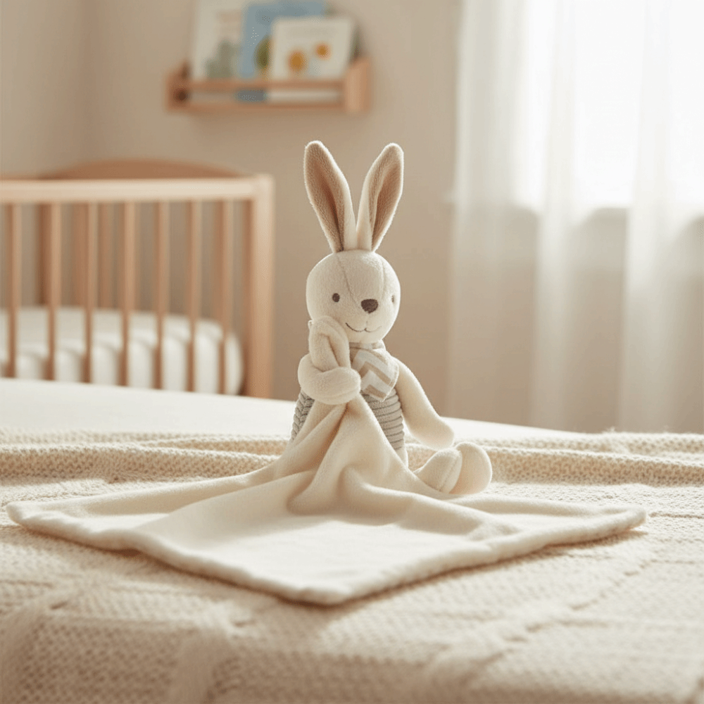 Embroidery Rabbit - Kwadratowa Kocyk dla Niemowląt w Kształcie