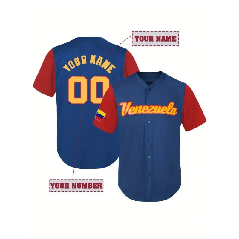 Koszulka baseballowa z Wenezue – Embroidery Men Shirt recenzja i cena