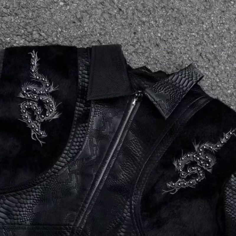 Męska czarna kurtka z wytłacza – Embroidery Jacket recenzja i cena