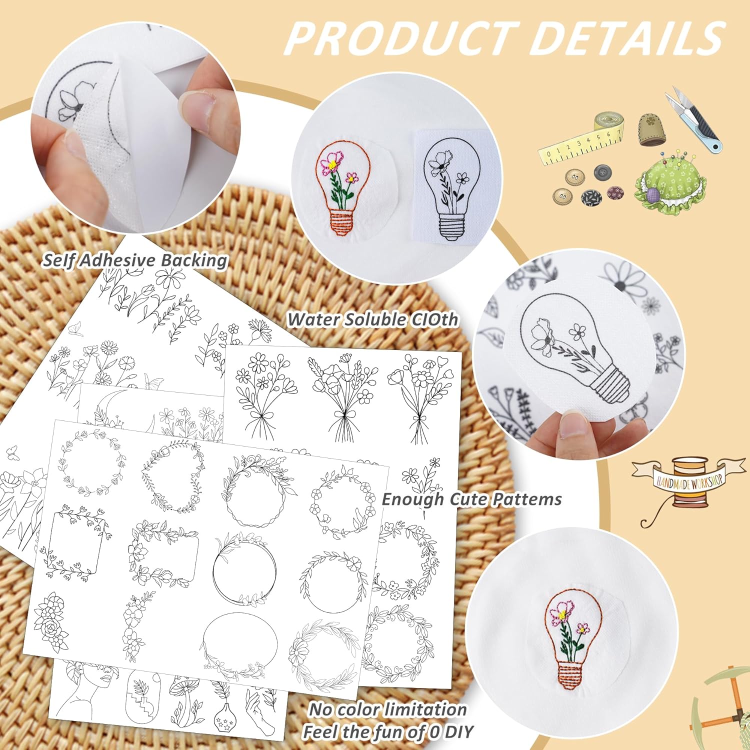 4 arkusze papieru do haftu roz – Embroidery Web recenzja i cena