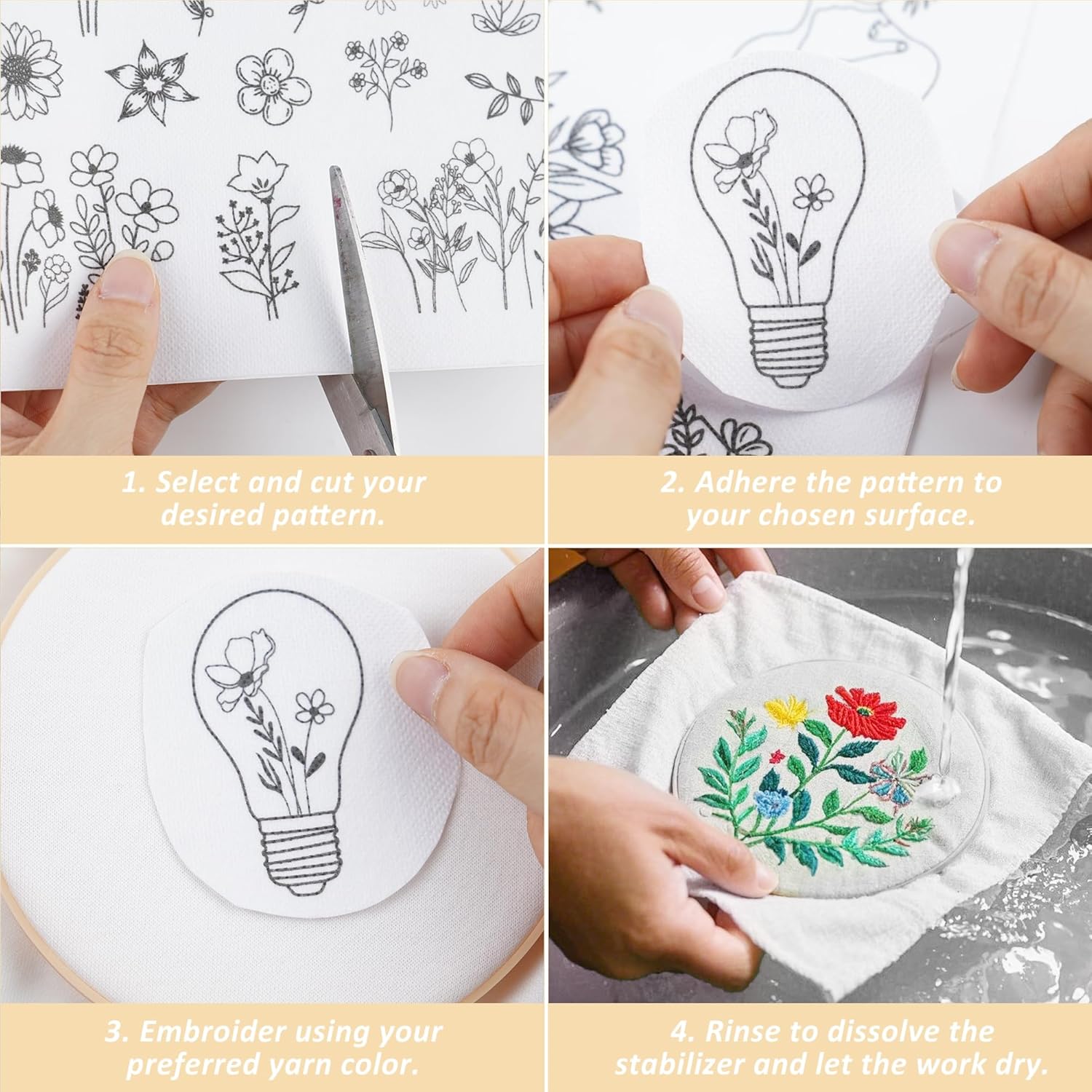 4 arkusze papieru do haftu roz – Embroidery Web recenzja i cena
