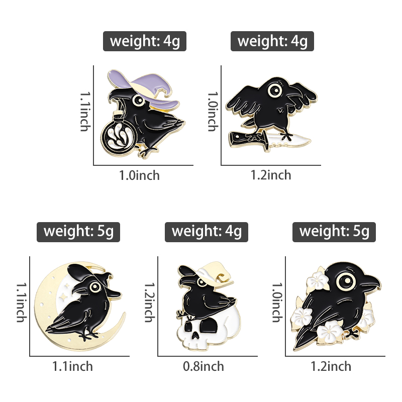 Punk Crow Wizard Enamel Pins C – Embroidery Logo recenzja i cena
