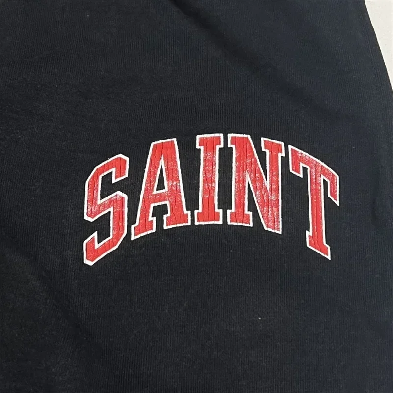 SAINT MICHAEL Czarne Spodnie M – Embroidery Logo recenzja i cena