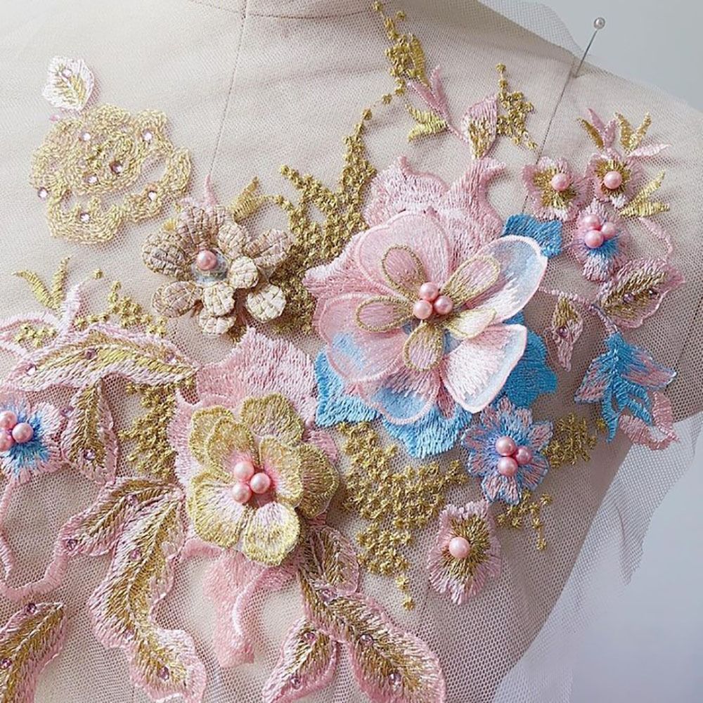 3D kwiaty koronka z koralikami – Embroidery Flower Pattern recenzja i cena