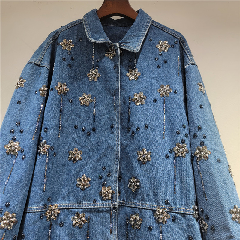 Kurtka jeansowa SuperAen z haf – Embroidery Flower Pattern recenzja i cena