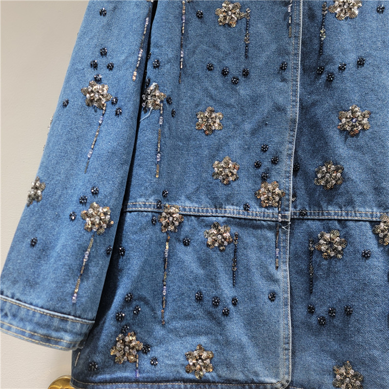 Kurtka jeansowa SuperAen z haf – Embroidery Flower Pattern recenzja i cena