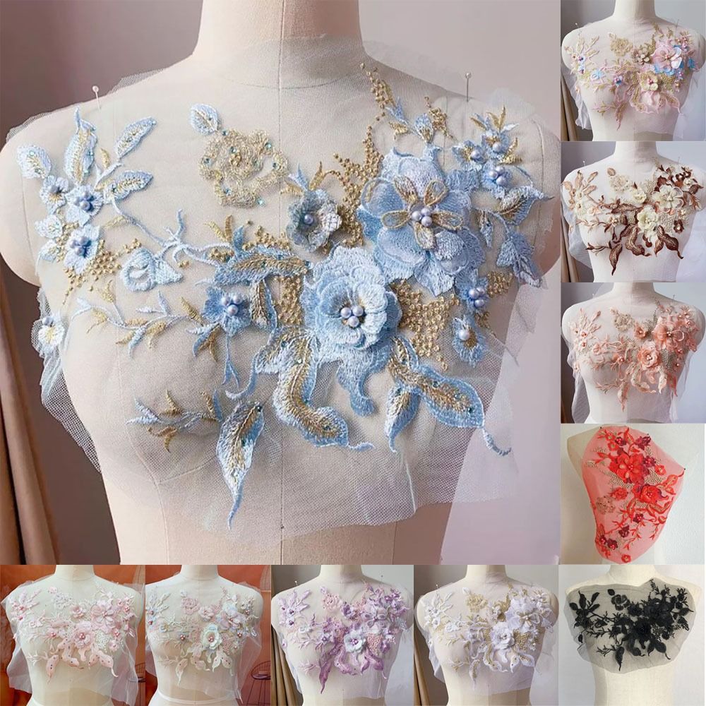 3D kwiaty koronka z koralikami – Embroidery Flower Pattern recenzja i cena