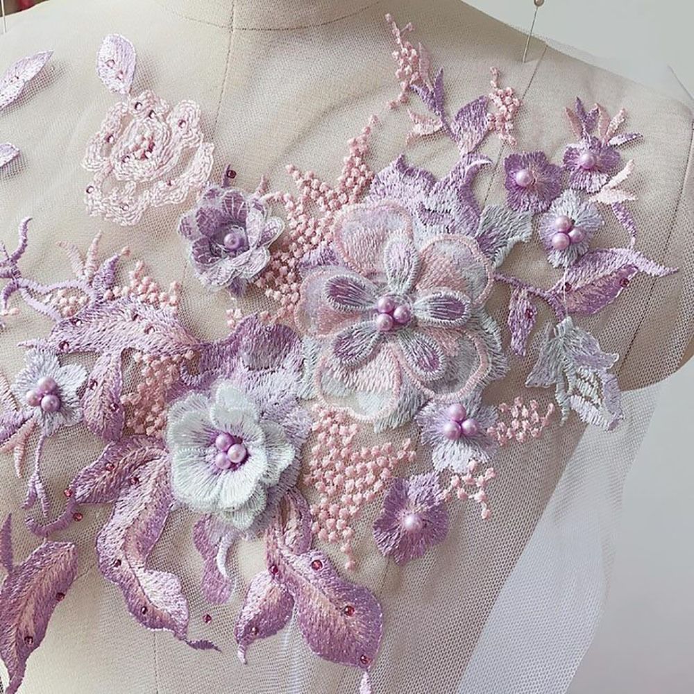 3D kwiaty koronka z koralikami – Embroidery Flower Pattern recenzja i cena