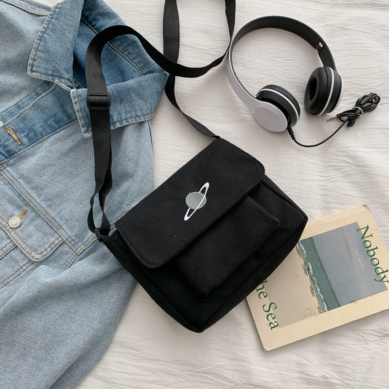 Casual Collage Student Messeng – Embroidery Motif recenzja i cena