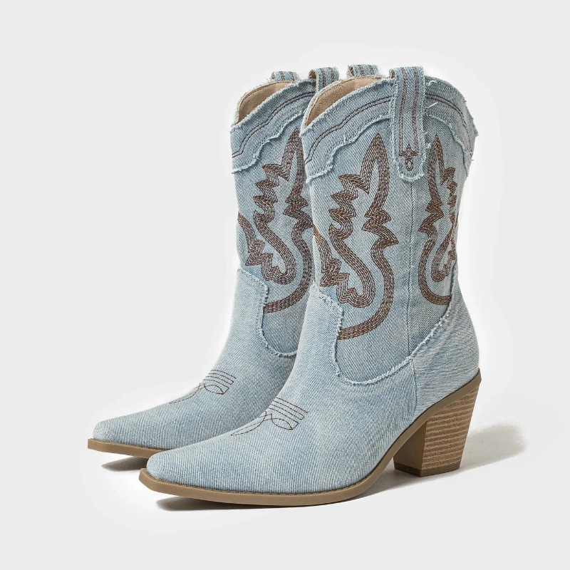 Damskie kowbojki z haftowanymi – Embroidery Motif recenzja i cena
