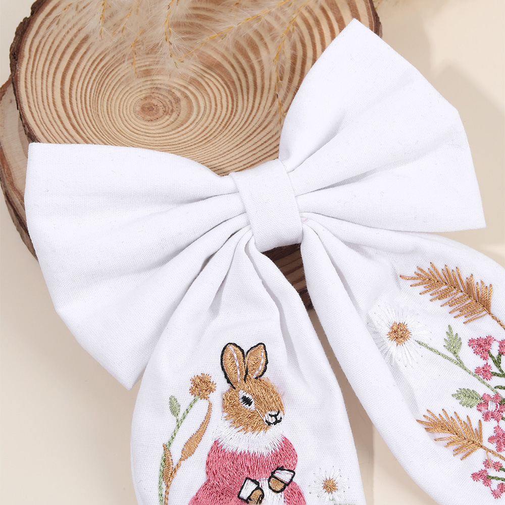 Królik haftowany kokardka spin – Embroidery Rabbit recenzja i cena