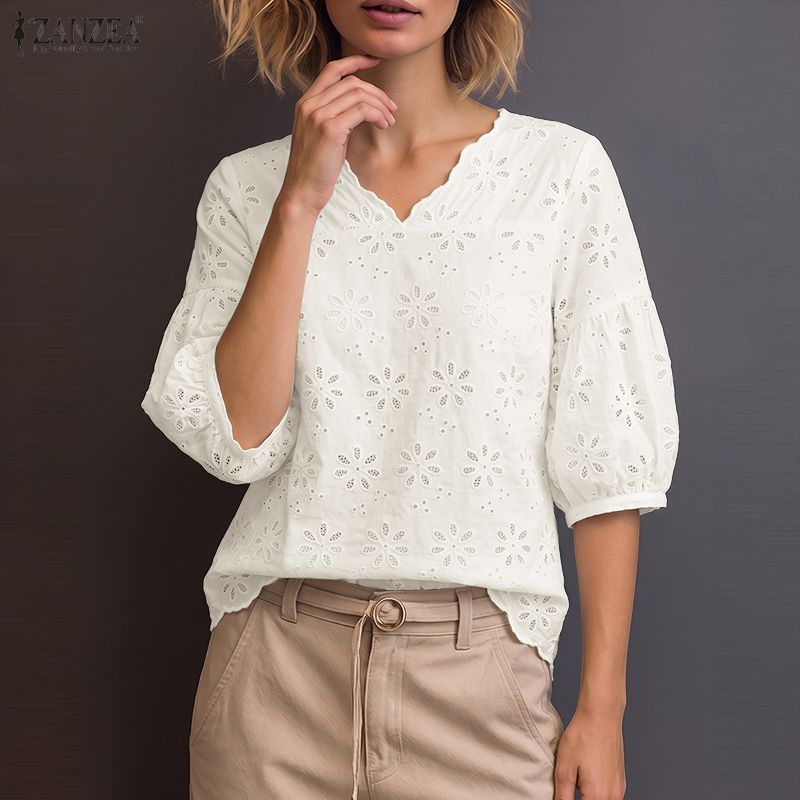 ZANZEA 2026 Bluzki damskie z h – Embroidery Motif recenzja i cena