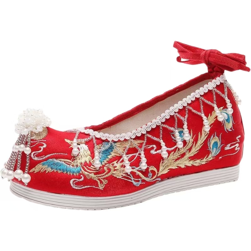Damskie Nowe Czerwone Haftowan – Embroidery Shoes recenzja i cena