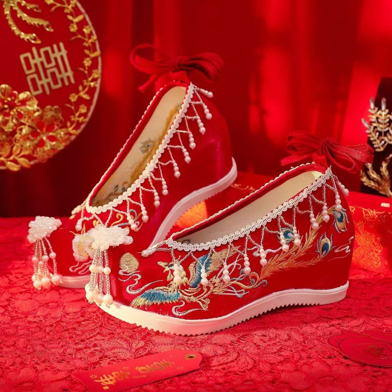 Damskie Nowe Czerwone Haftowan – Embroidery Shoes recenzja i cena