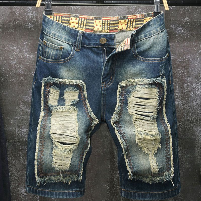 Nowe męskie szorty jeansowe w  – Embroidery Motif recenzja i cena