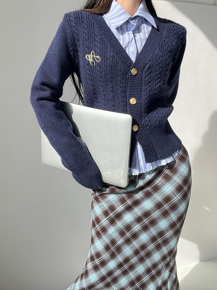 Kardigan z dzianiny w stylu co – Embroidery Logo recenzja i cena